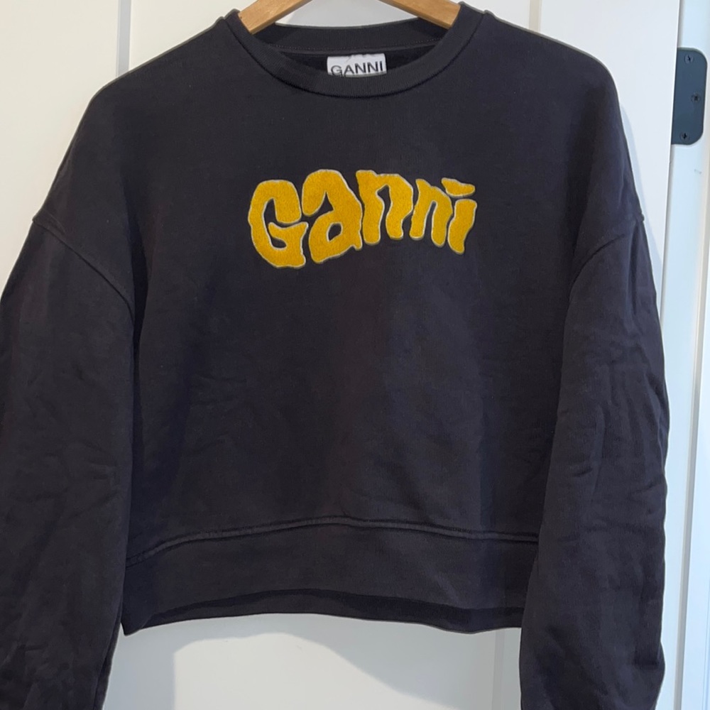 Ganni Isoli logo cropped sweatshirt